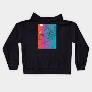 colorful hiking trail Kids Hoodie